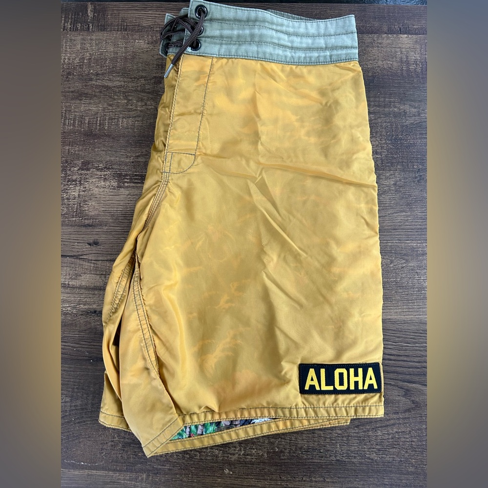Birdwell Aloha Yellow Board Shorts for Surf and Swim